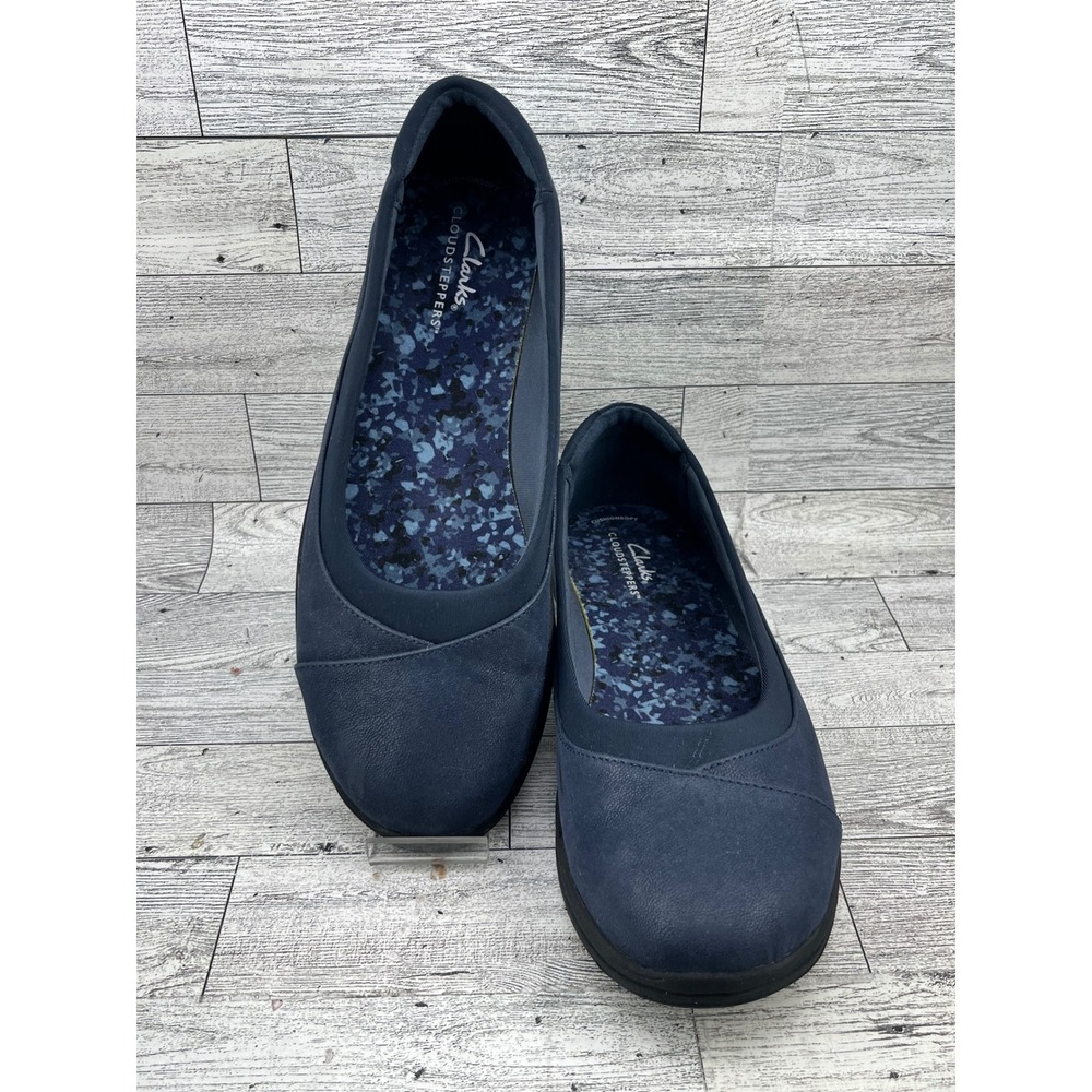 Clarks Cloudsteppers Sillian 2.0 Joy Navy Blue Slip On Loafers Women Size‎ 8.5M